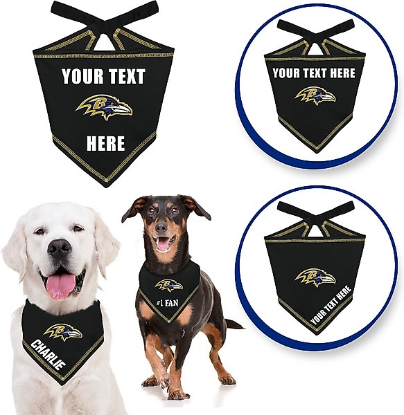 Show full view: Pets First NFL Baltimore Ravens Personalized Dog Bandana, Small/Medium slide 3 of 5