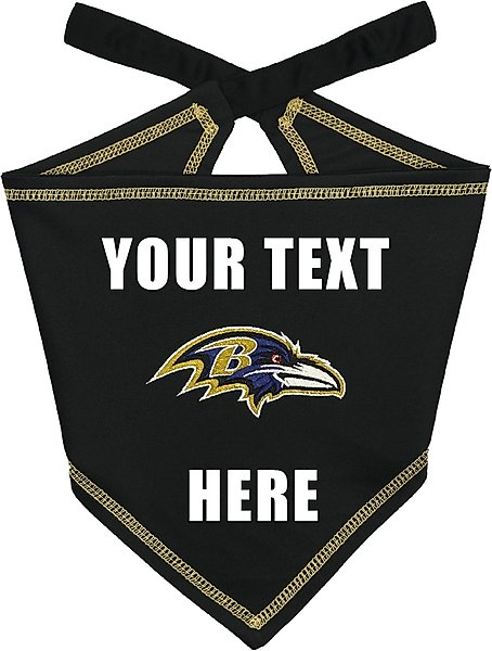 Show full view: Pets First NFL Baltimore Ravens Personalized Dog Bandana, Small/Medium slide 1 of 5