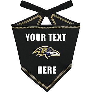 Pets First NFL Baltimore Ravens Personalized Dog Bandana, Small/Medium
