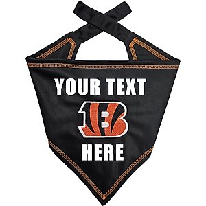 Pets First NFL Cincinnati Bengals Personalized Dog Bandana, Large/X-Large