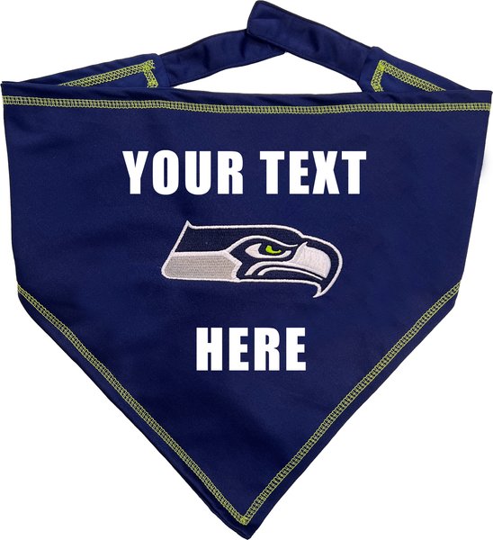 Show full view: Pets First NFL Seattle Seahawks Personalized Dog Bandana, Small/Medium slide 1 of 5