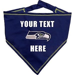 Pets First NFL Seattle Seahawks Personalized Dog Bandana, Small/Medium
