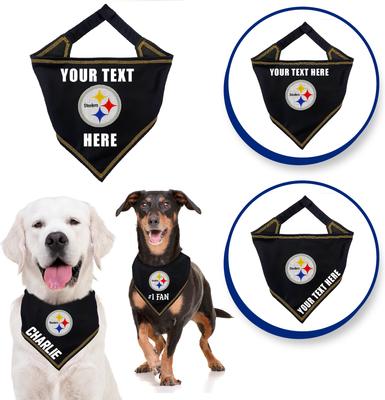Show full view: Pets First NFL Pittsburgh Steelers Personalized Dog Bandana, Large/X-Large slide 3 of 5