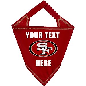 Pets First NFL San Francisco 49Ers Personalized Dog Bandana, Large/X-Large