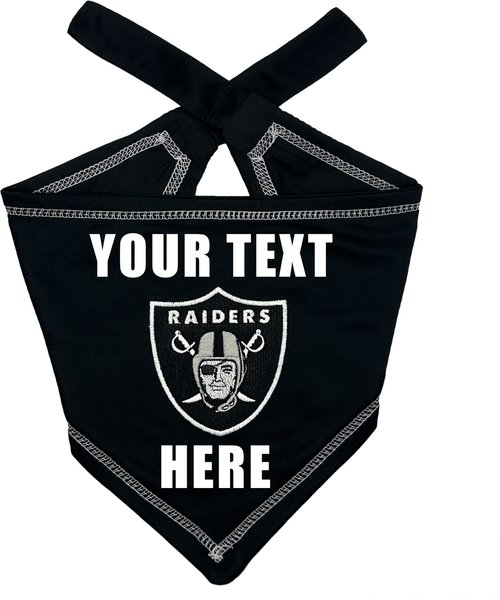 Show full view: Pets First NFL Oakland Raiders Personalized Dog Bandana, Small/Medium slide 1 of 5