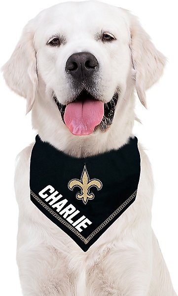 Show full view: Pets First NFL New Orleans Saints Personalized Dog Bandana, Small/Medium slide 5 of 5
