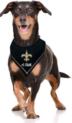 Show full view: Pets First NFL New Orleans Saints Personalized Dog Bandana, Large/X-Large slide 4 of 5