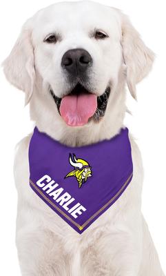Show full view: Pets First NFL Minnesota Vikings Personalized Dog Bandana, Large/X-Large slide 5 of 5