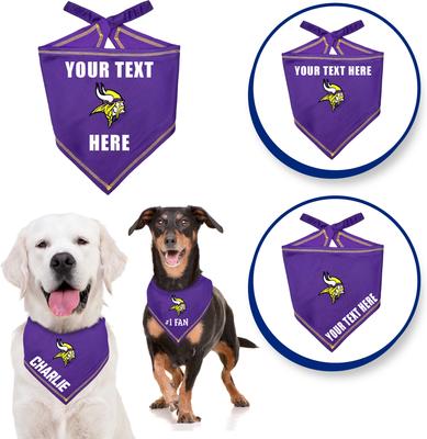 Show full view: Pets First NFL Minnesota Vikings Personalized Dog Bandana, Large/X-Large slide 3 of 5