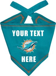 Pets First NFL Miami Dolphins Personalized Dog Bandana, Small/Medium