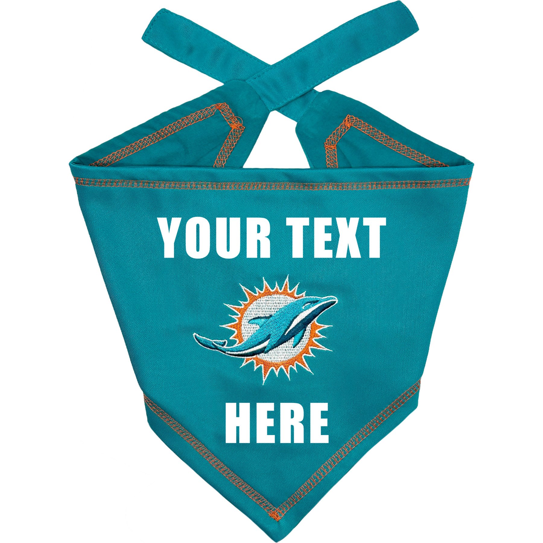 Pets First NFL Miami Dolphins Personalized Dog Bandana, Large/X-Large