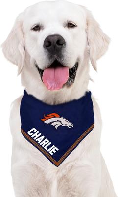 Show full view: Pets First NFL Denver Broncos Personalized Dog Bandana, Large/X-Large slide 5 of 5