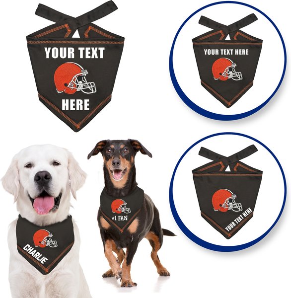 Show full view: Pets First NFL Cleveland Browns Personalized Dog Bandana, Small/Medium slide 3 of 5
