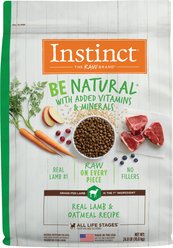 Instinct Be Natural Adult Real Lamb & Oatmeal Recipe Dry Dog Food, 24-lb bag