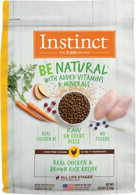 Show full view: Instinct Be Natural Real Chicken & Brown Rice Recipe Freeze-Dried Raw Coated Dry Dog Food, 25-lb bag + Instinct Raw Boost Puppy Whole Grain Real Chicken & Brown Rice Recipe Freeze-Dried Raw Coated Dry Dog Food, 4.5-lb bag slide 2 of 10