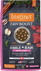 Instinct Raw Boost Small Breed Adult Grain-Free Real Beef Recipe Dry Dog Food, 10-lb bag