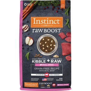 Instinct Raw Boost Small Breed Adult Grain-Free Real Beef Recipe Dry Dog Food, 10-lb bag