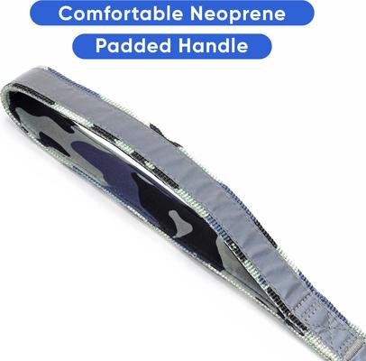 Show full view: Pawtitas Personalized Padded Reflective Dog Leash, Camouflage Grey, Medium/Large: 6-ft long, 1-in wide slide 7 of 10