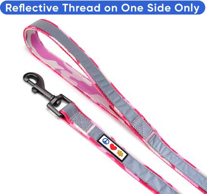 Show full view: Pawtitas Personalized Padded Reflective Dog Leash, Camouflage Pink, Medium/Large: 6-ft long, 1-in wide slide 6 of 10