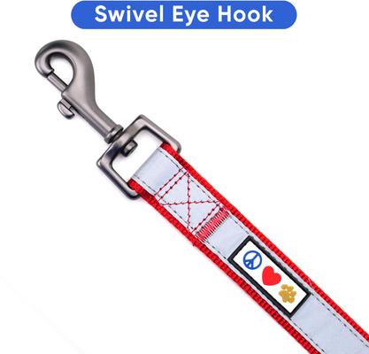 Show full view: Pawtitas Personalized Padded Reflective Dog Leash, Red, Medium/Large: 6-ft long, 1-in wide slide 8 of 10