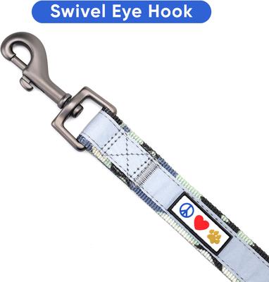 Show full view: Pawtitas Personalized Padded Reflective Dog Leash, Camouflage Grey, Medium/Large: 6-ft long, 1-in wide slide 8 of 10