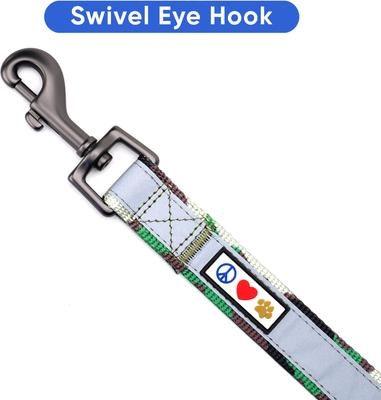 Show full view: Pawtitas Personalized Padded Reflective Dog Leash, Camouflage Green, Extra Small/Small: 6-ft long, 5/8-in wide slide 8 of 10