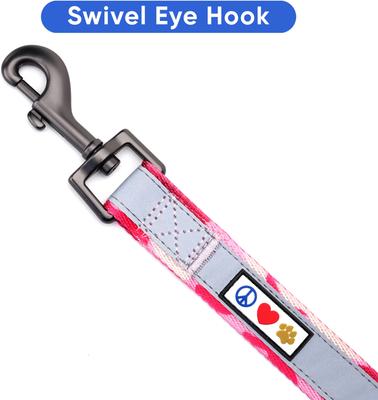 Show full view: Pawtitas Personalized Padded Reflective Dog Leash, Camouflage Pink, Medium/Large: 6-ft long, 1-in wide slide 8 of 10