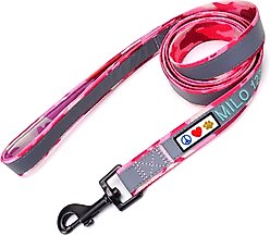 Pawtitas Personalized Padded Reflective Dog Leash, Camouflage Pink, Medium/Large: 6-ft long, 1-in wide