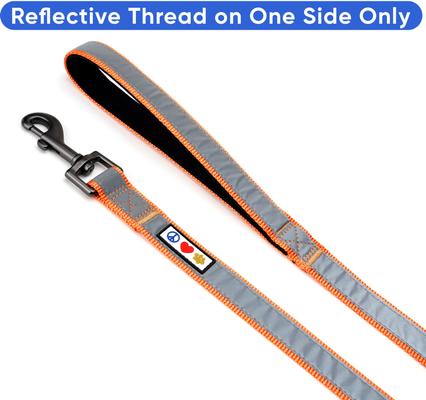 Show full view: Pawtitas Personalized Padded Reflective Dog Leash, Orange, Medium/Large: 6-ft long, 1-in wide slide 6 of 10