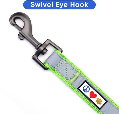 Show full view: Pawtitas Personalized Padded Reflective Dog Leash, Green, Medium/Large: 6-ft long, 1-in wide slide 8 of 10