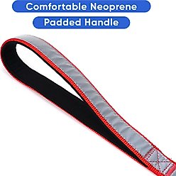 Pawtitas Personalized Padded Reflective Dog Leash, Red, Medium/Large: 6-ft long, 1-in wide slide 2 of 9