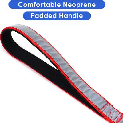 Show full view: Pawtitas Personalized Padded Reflective Dog Leash, Red, Medium/Large: 6-ft long, 1-in wide slide 7 of 10