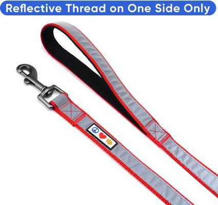 Show full view: Pawtitas Personalized Padded Reflective Dog Leash, Red, Medium/Large: 6-ft long, 1-in wide slide 6 of 10