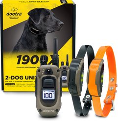 Dogtra 1900X 2-Dog 4000-ft IPX9K Waterproof Vibration & Tone Remote Dog Training Collar, 13 to 20-in neck, Black