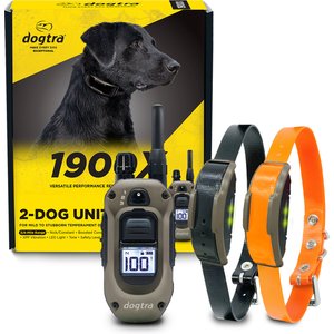 Dogtra 1900X 2-Dog 4000-ft IPX9K Waterproof Vibration & Tone Remote Dog Training Collar, 13 to 20-in neck, Black