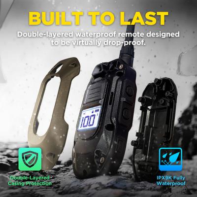 Show full view: Dogtra 1900X 4000-ft IPX9K Waterproof Vibration & Tone Remote Dog Training Collar, 13 to 20-in neck, Black slide 6 of 10