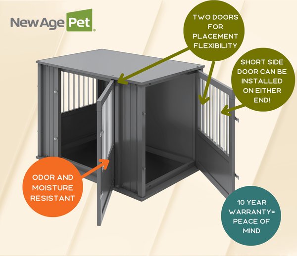 Show full view: New Age Pet ECOFLEX FlexiDoor Double Door Furniture Style Dog Crate, Black, Large: 38.3 inch slide 8 of 11