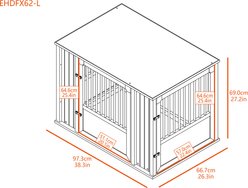 New Age Pet ECOFLEX FlexiDoor Double Door Furniture Style Dog Crate, Black, Large: 38.3 inch slide 2 of 9