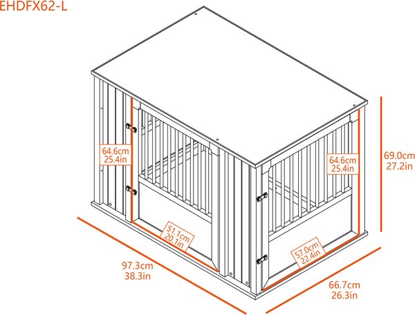 Show full view: New Age Pet ECOFLEX FlexiDoor Double Door Furniture Style Dog Crate, Black, Large: 38.3 inch slide 9 of 11