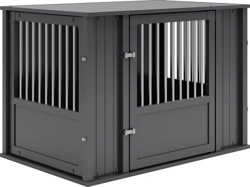 Show full view: New Age Pet ECOFLEX FlexiDoor Double Door Furniture Style Dog Crate, Black, Large: 38.3 inch slide 5 of 12
