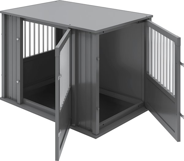 Show full view: New Age Pet ECOFLEX FlexiDoor Double Door Furniture Style Dog Crate, Black, Large: 38.3 inch slide 3 of 11