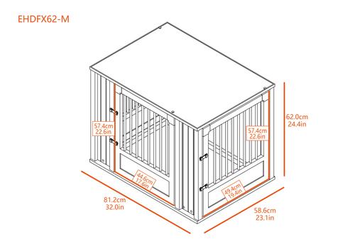 Show full view: New Age Pet ECOFLEX FlexiDoor Double Door Furniture Style Dog Crate, Antique White, Medium: 32 inch slide 7 of 12