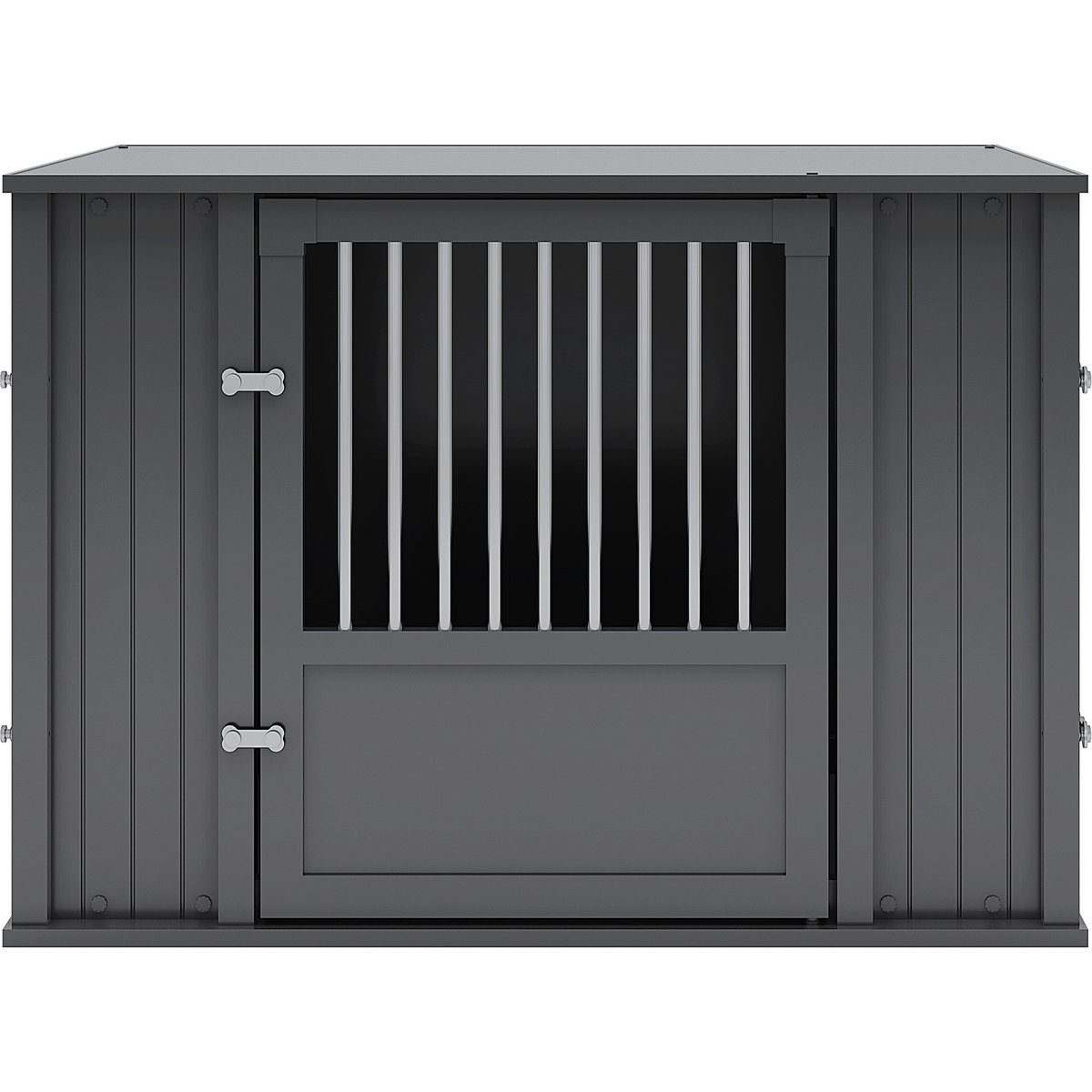 New Age Pet ECOFLEX FlexiDoor Double Door Furniture Style Dog Crate, Black, Large: 38.3 inch
