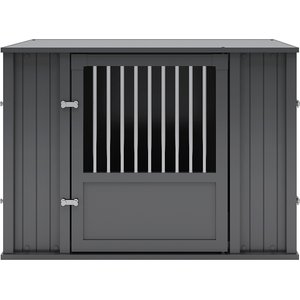 New Age Pet ECOFLEX FlexiDoor Double Door Furniture Style Dog Crate, Black, Large: 38.3 inch