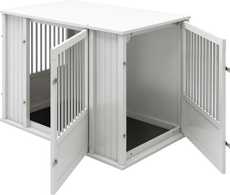 Show full view: New Age Pet ECOFLEX FlexiDoor Double Door Furniture Style Dog Crate, Antique White, X-Large: 43.3 inch slide 5 of 11