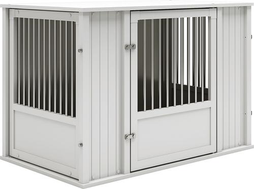 Show full view: New Age Pet ECOFLEX FlexiDoor Double Door Furniture Style Dog Crate, Antique White, X-Large: 43.3 inch slide 4 of 11
