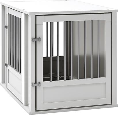 Show full view: New Age Pet ECOFLEX FlexiDoor Double Door Furniture Style Dog Crate, Antique White, Medium: 32 inch slide 5 of 12