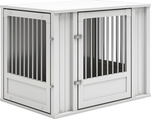 Show full view: New Age Pet ECOFLEX FlexiDoor Double Door Furniture Style Dog Crate, Antique White, Medium: 32 inch slide 3 of 12