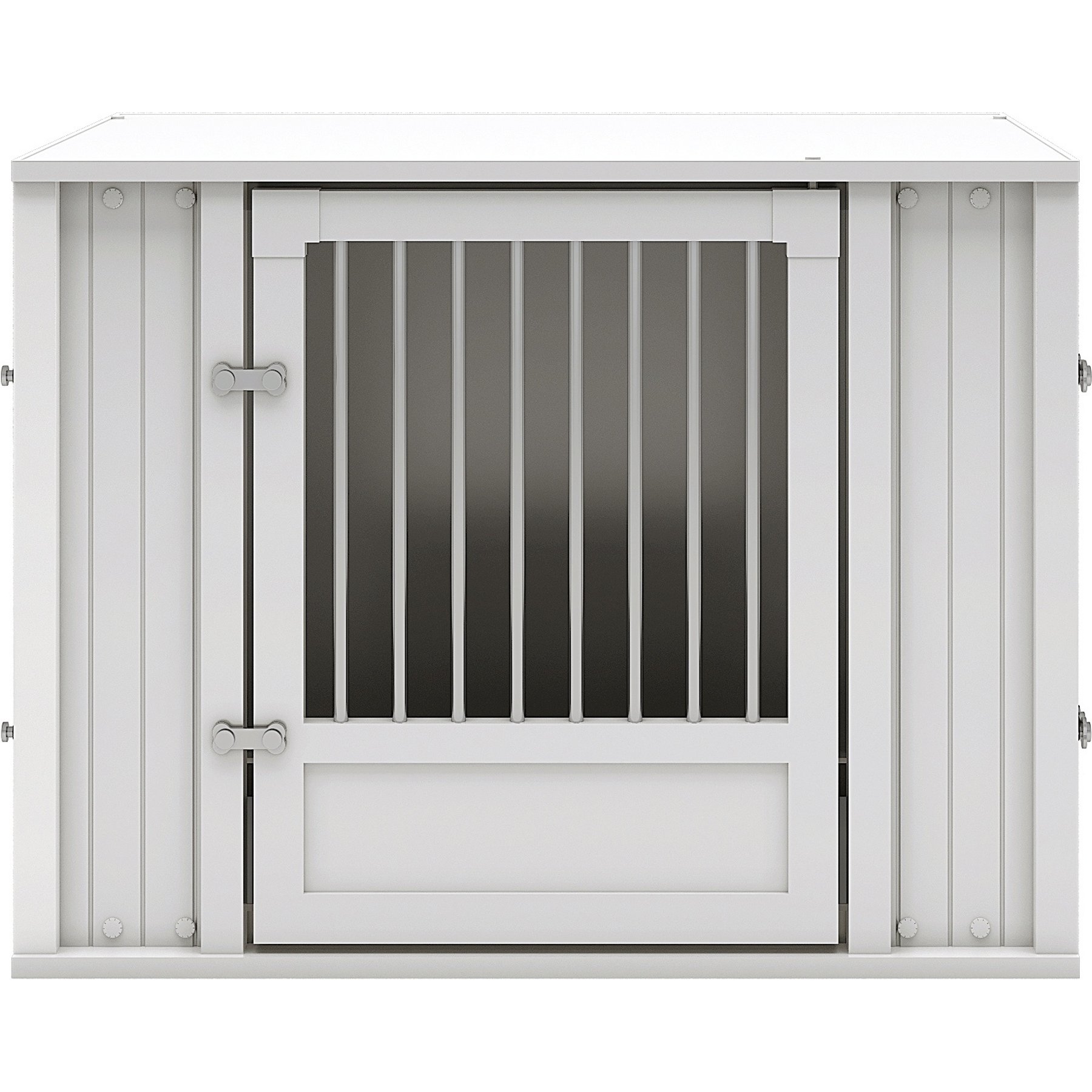 New Age Pet ECOFLEX FlexiDoor Double Door Furniture Style Dog Crate, Antique White, Medium: 32 inch