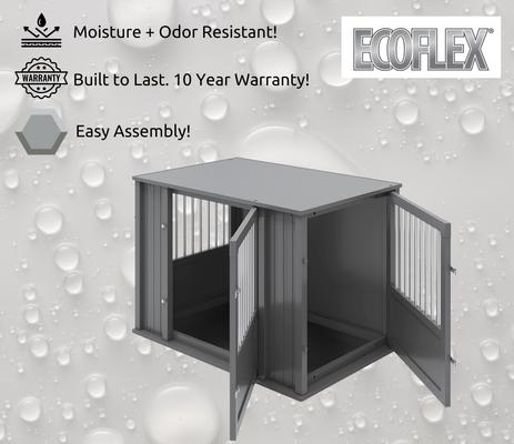 Show full view: New Age Pet ECOFLEX FlexiDoor Double Door Furniture Style Dog Crate, Black, Large: 38.3 inch slide 7 of 12